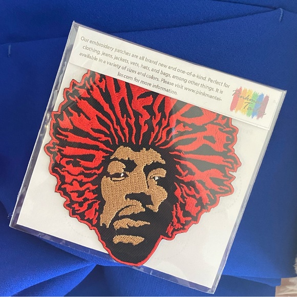NEW Tie-Dye Jimi Hendrix Colorful Multicolor Unisex Print T-Shirt Top + patch - Picture 3 of 3